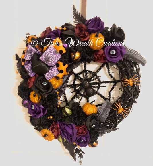 Halloween Spider Grapevine Wreath